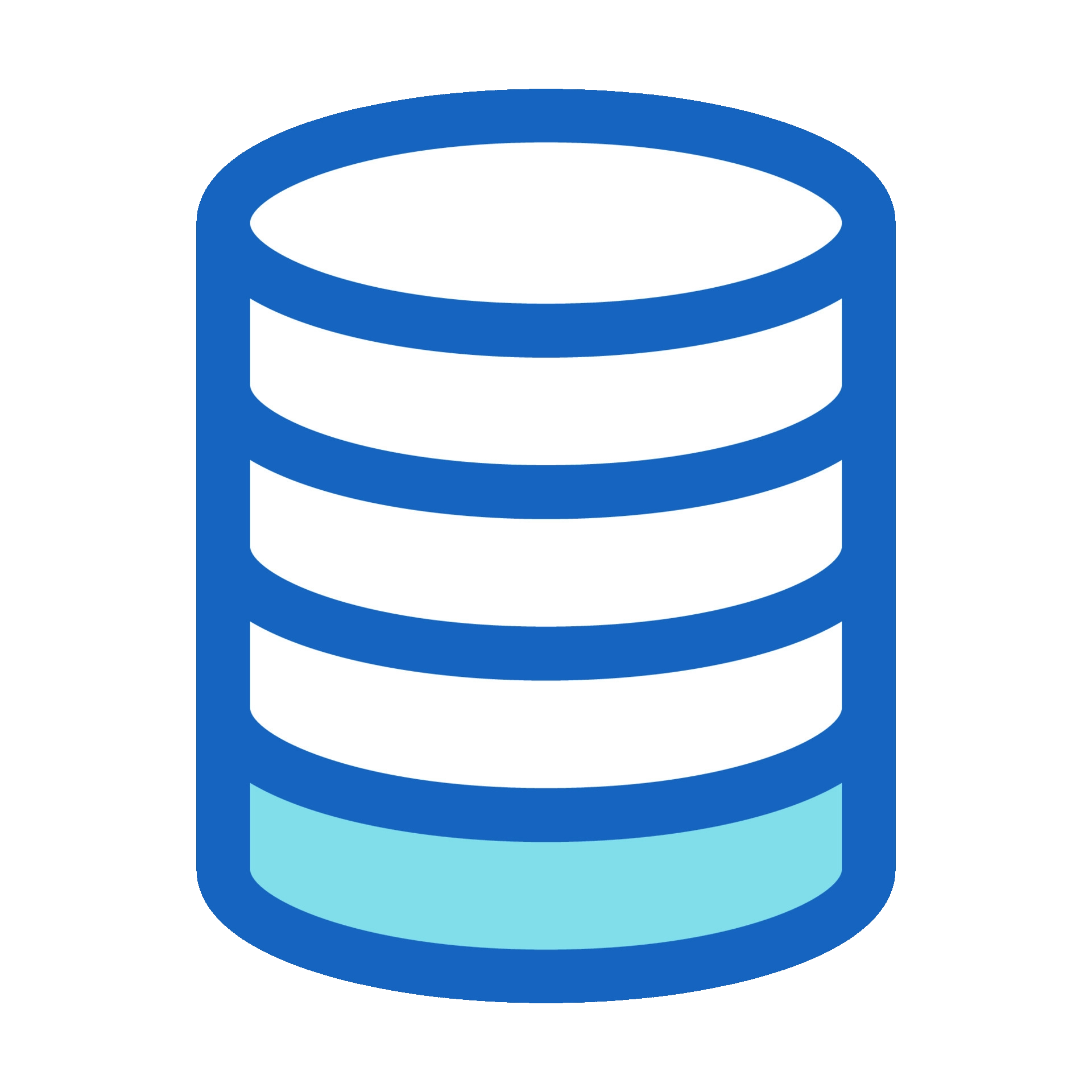 Cartoon representation of a database as a cylinder. 